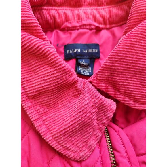 Ralph Lauren Quilted Corduroy Equestrian Style Barn Chore Jacket Girls Large - Picture 4 of 9